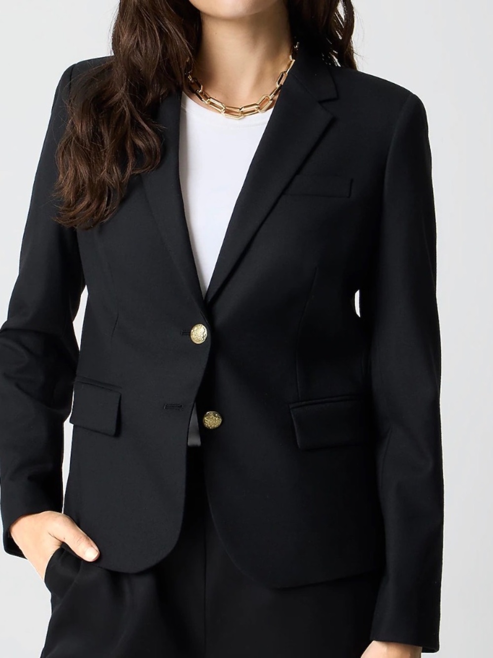 J Crew Factory Original schoolboy blazer, Black, Size 6 NWT - CUSTOM BUTTONS